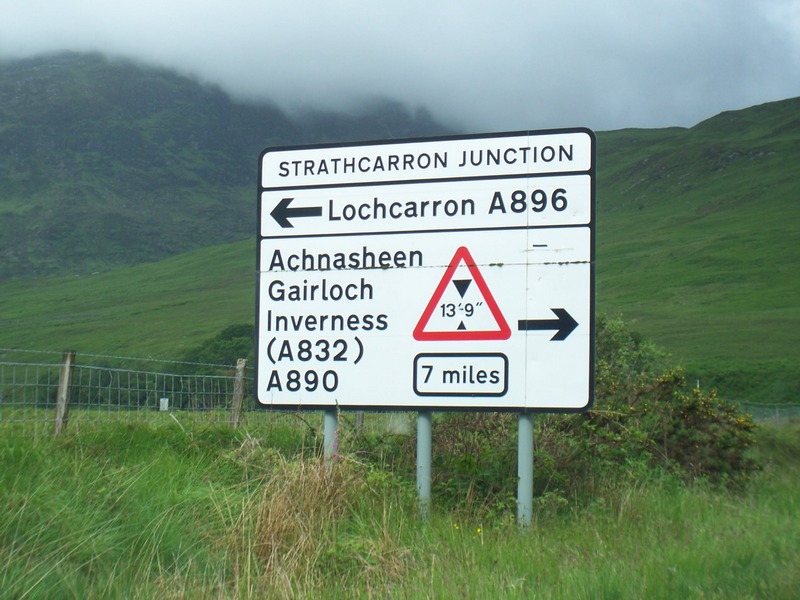 A typical road sign in the Scottish Highlands A typical road sign in the Scottish Highlands